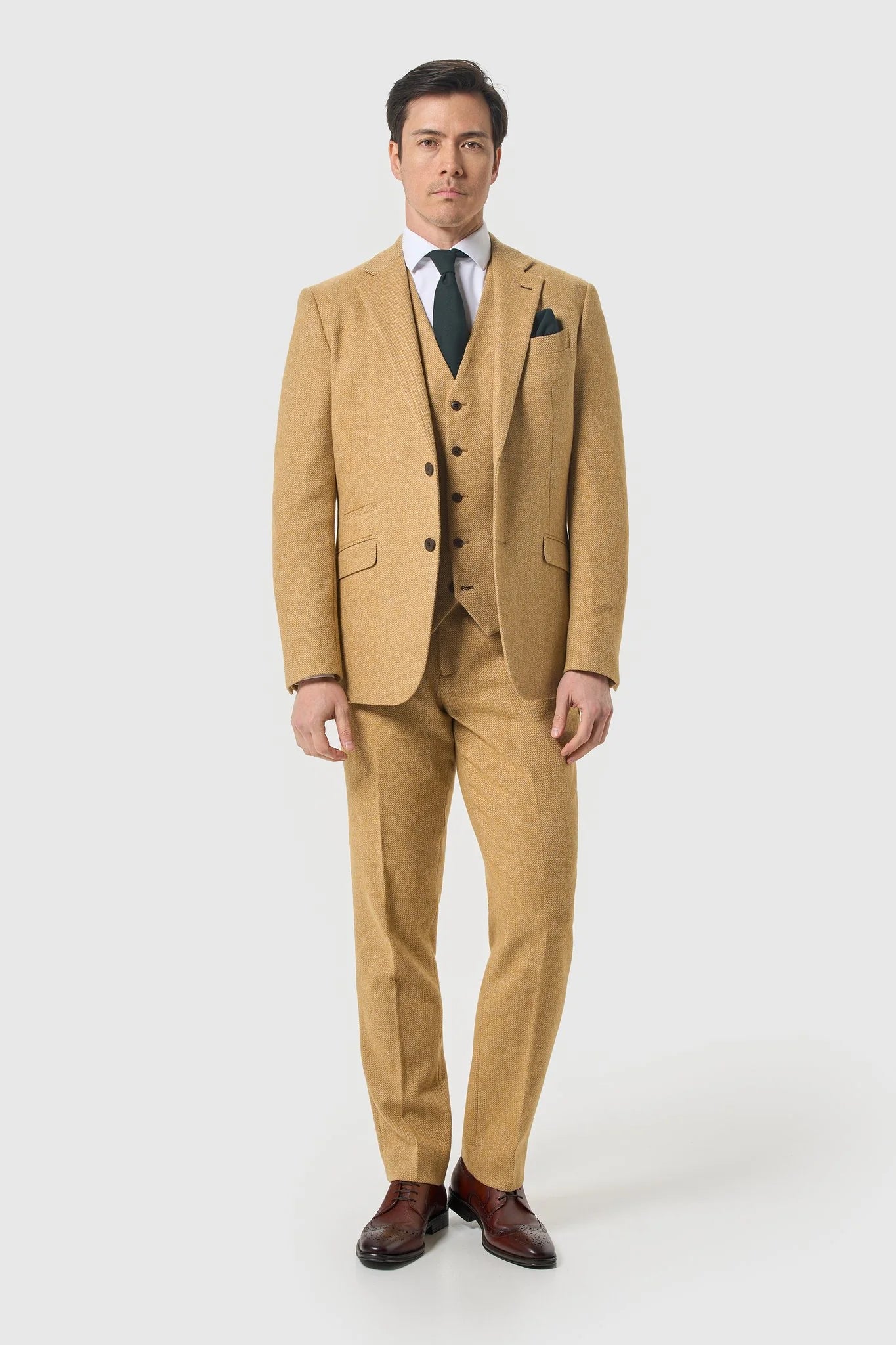 Cavani Thomas Amber Tweed Three Piece Suit