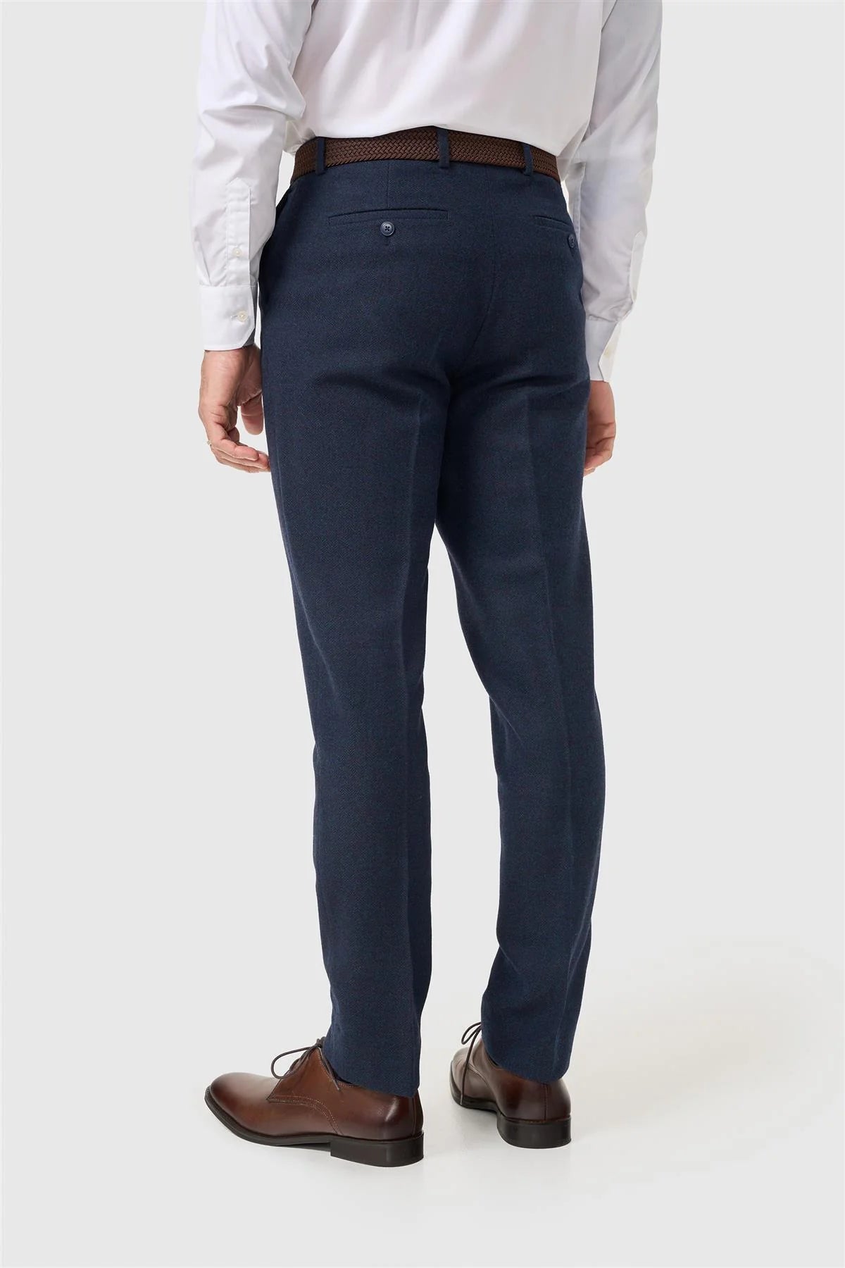 Cavani Thomas Navy Tweed Three Piece Suit
