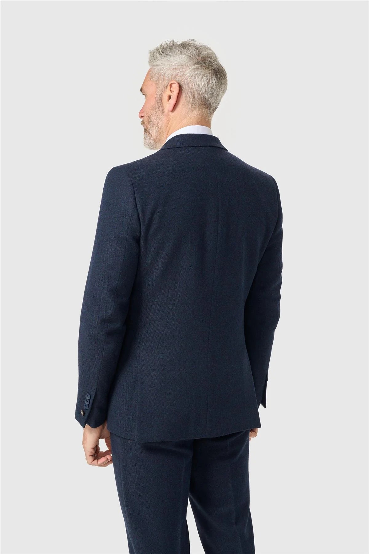 Cavani Thomas Navy Tweed Three Piece Suit