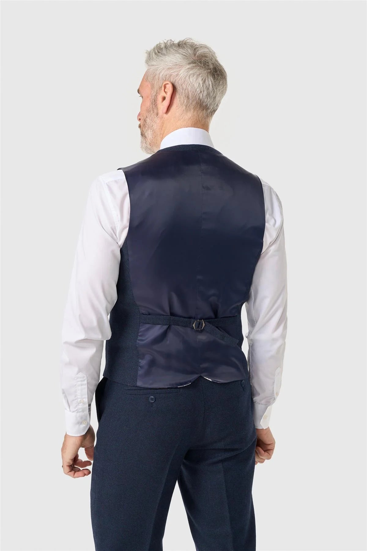 Cavani Thomas Navy Tweed Three Piece Suit
