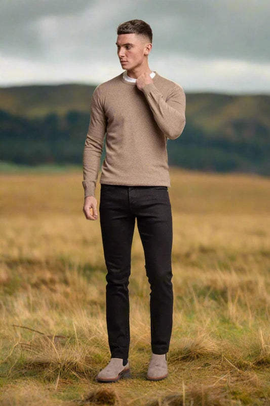 MERINO FAWN CREW NECK KNIT