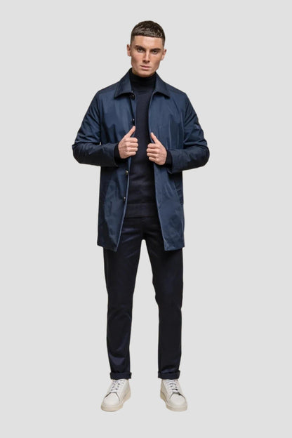 BARRACUDA NAVY COLLARD COAT