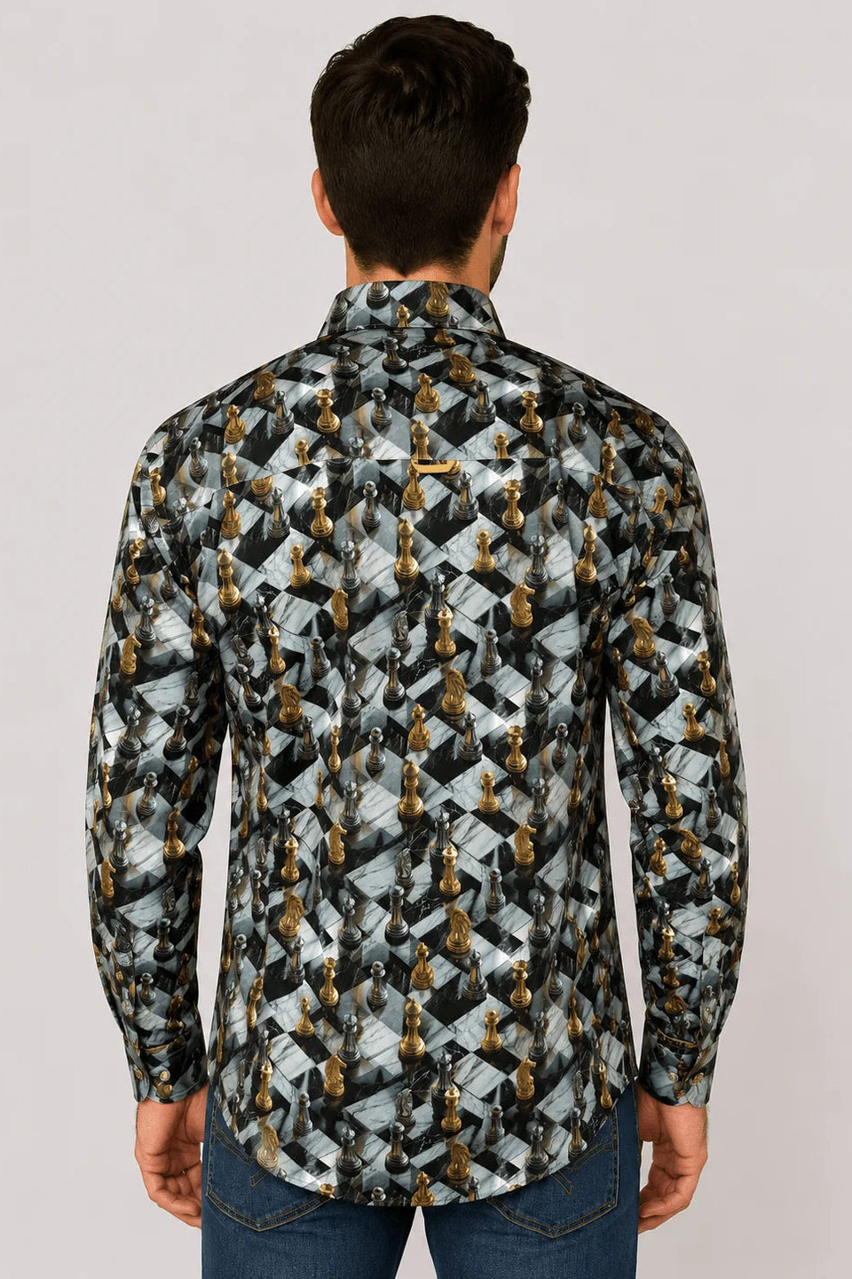 Claudio Lugli Chess Board Print Men's Shirt