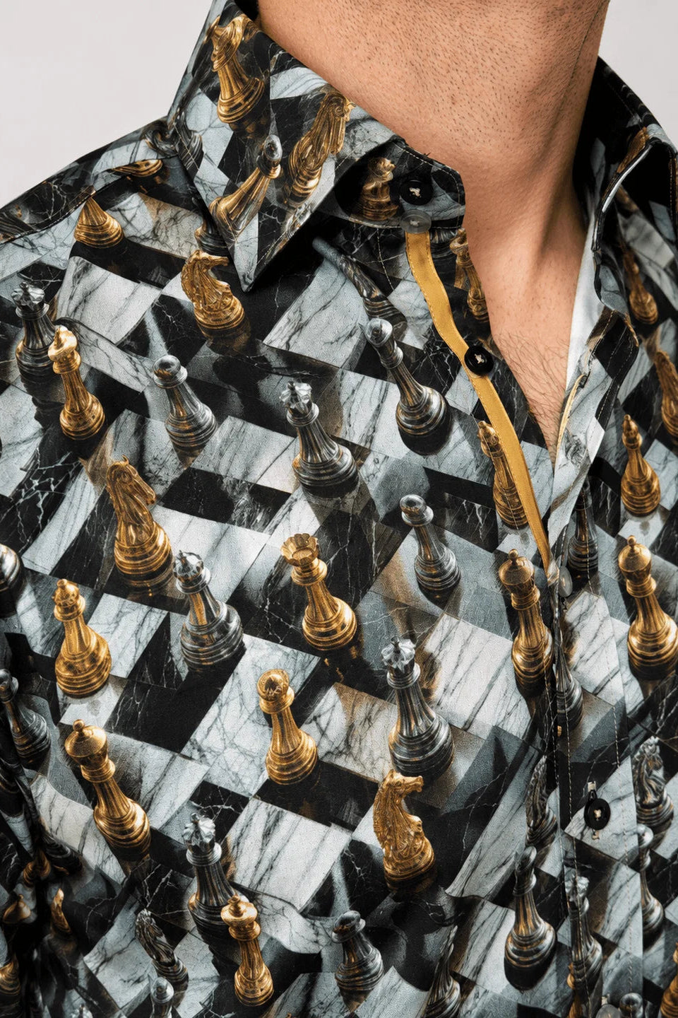 Claudio Lugli Chess Board Print Men's Shirt