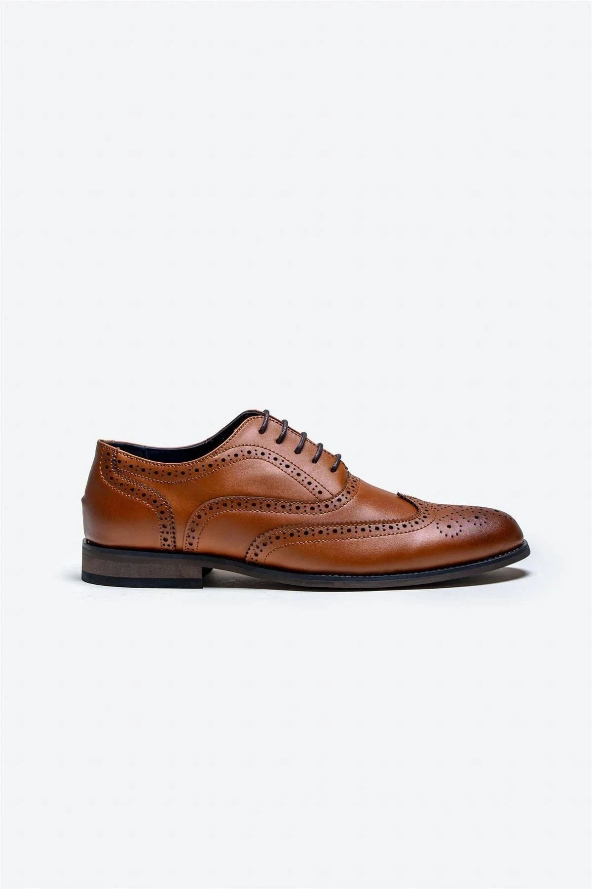 Cavani Clark Tan Leather Brogue Shoes