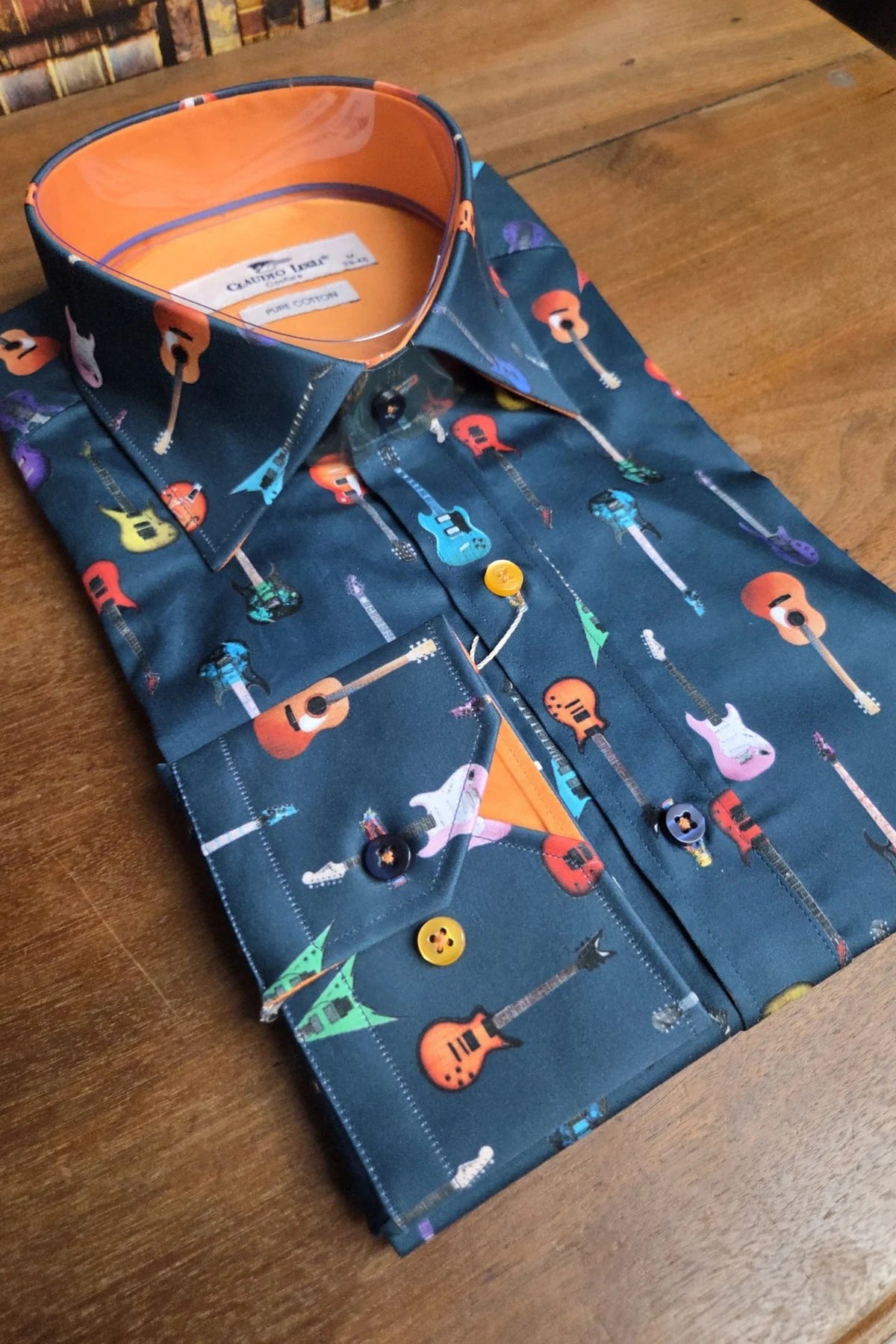 Claudio Lugli Guitar Print Men's Shirt