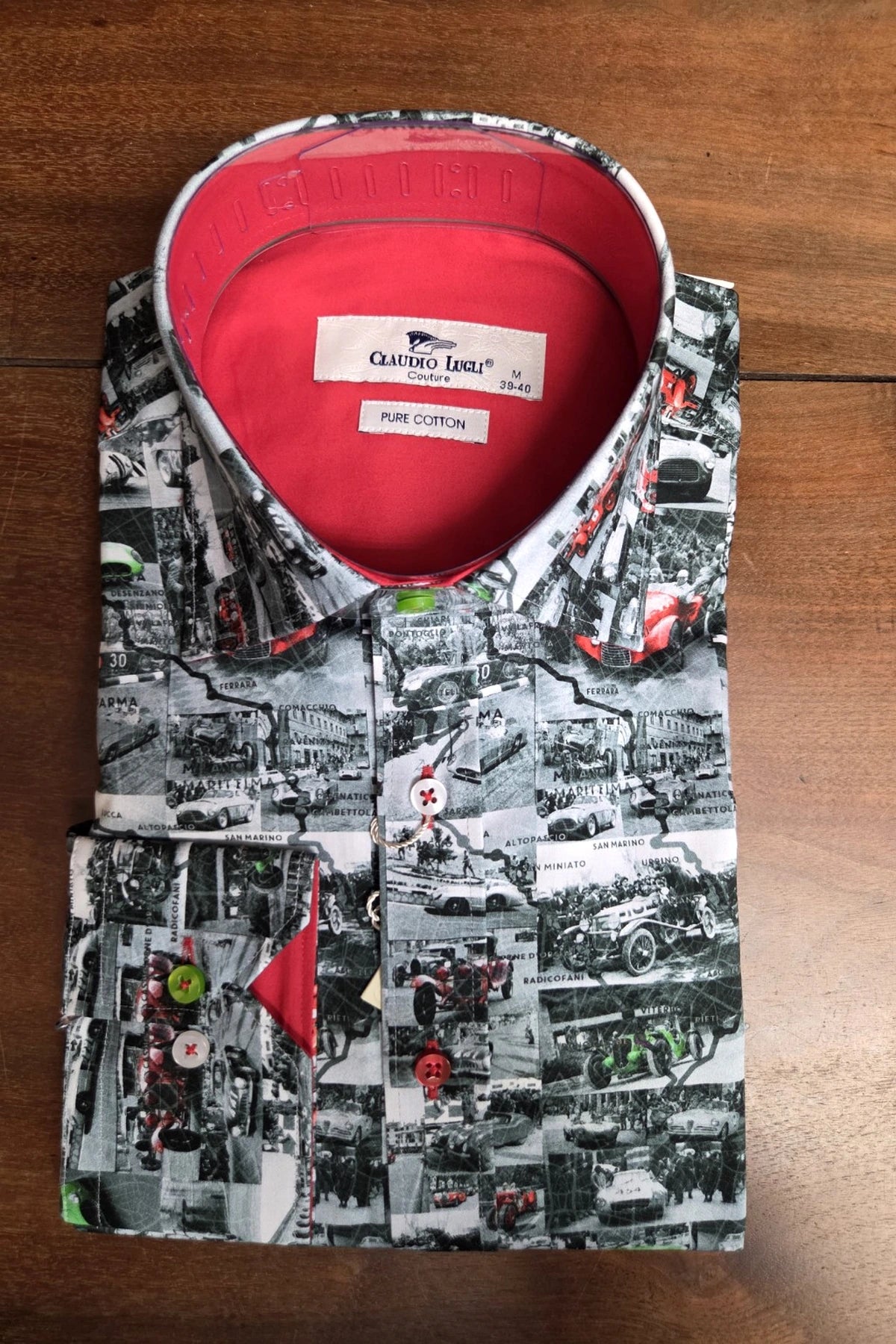 Claudio Lugli Italian Race Cars Print Men's Shirt
