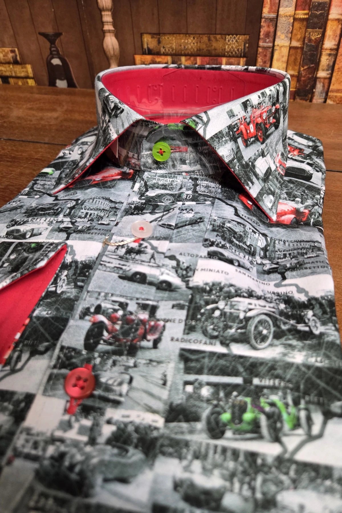 Claudio Lugli Italian Race Cars Print Men's Shirt