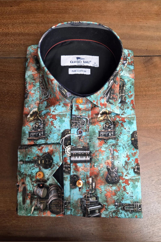 Claudio Lugli Steampunk Instrument Print Men's Shirt