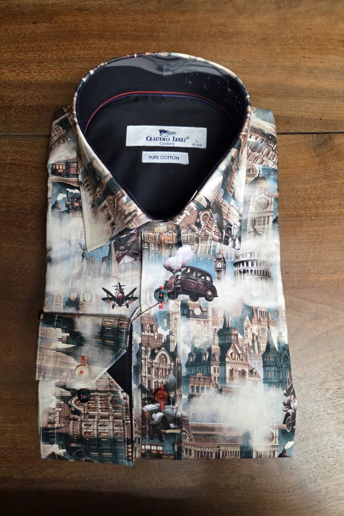 Claudio Lugli London Steampunk Print Men's Shirt