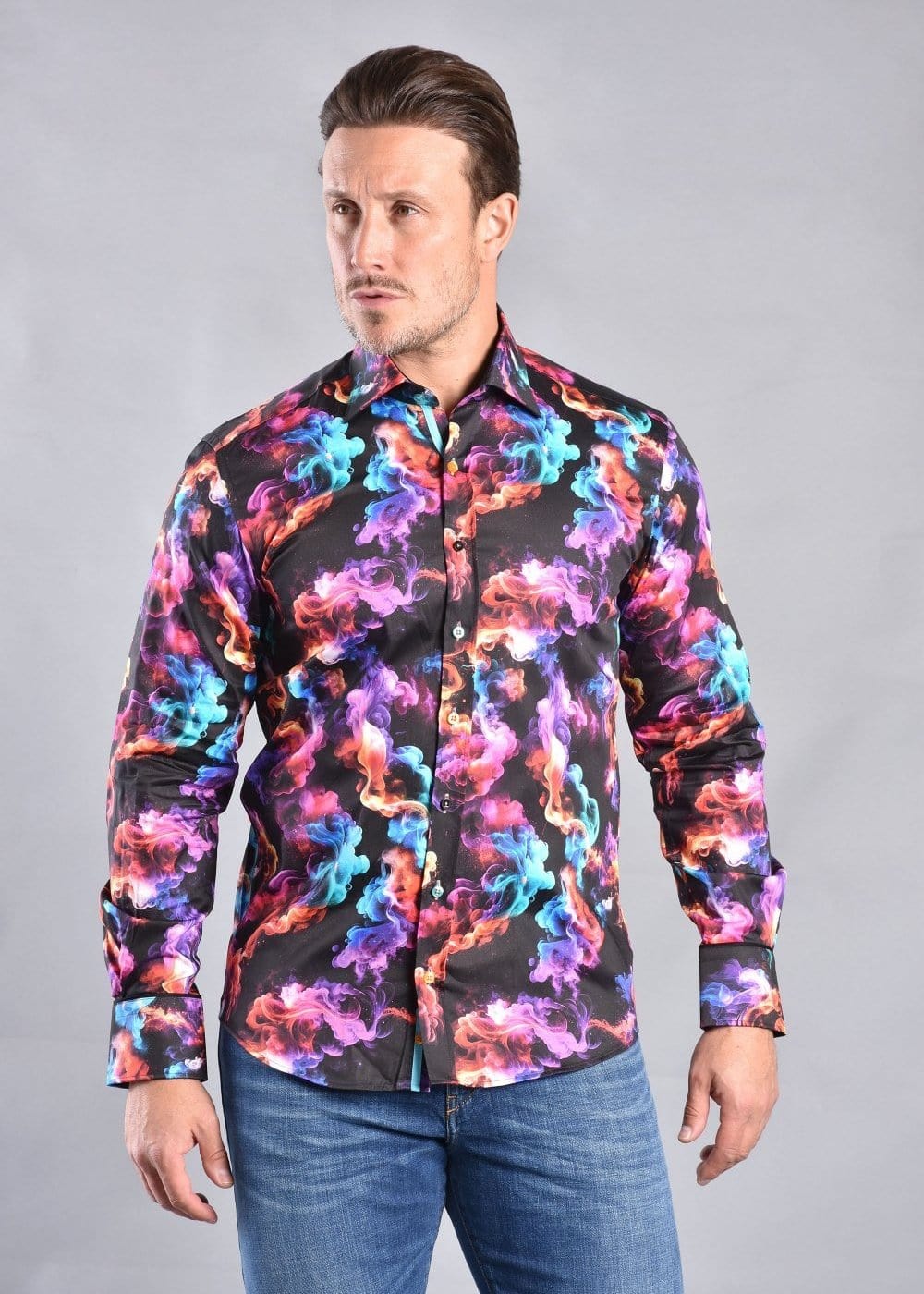 SMOKE MULTI COLOUR PRINT SHIRT