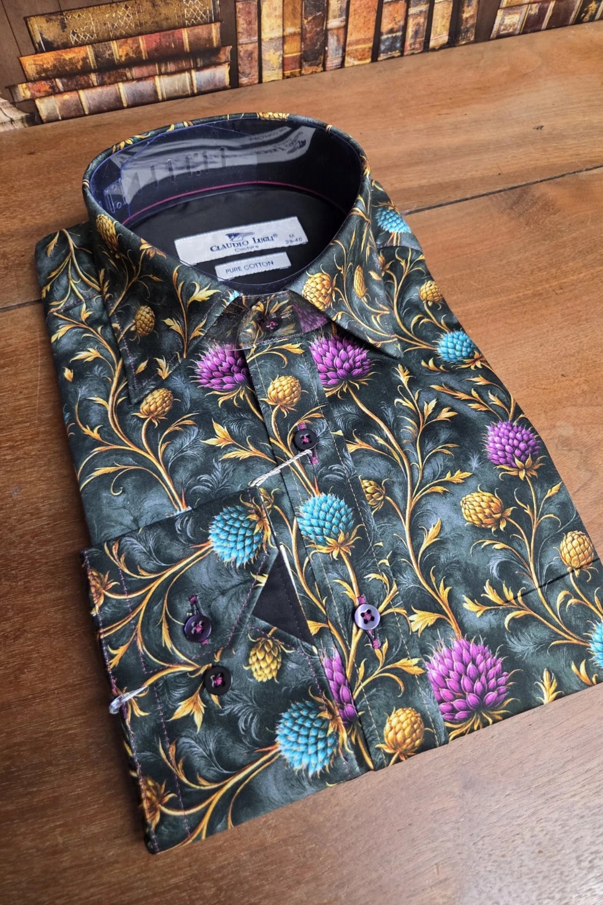 Claudio Lugli Highland Thistles Print Men's Shirt