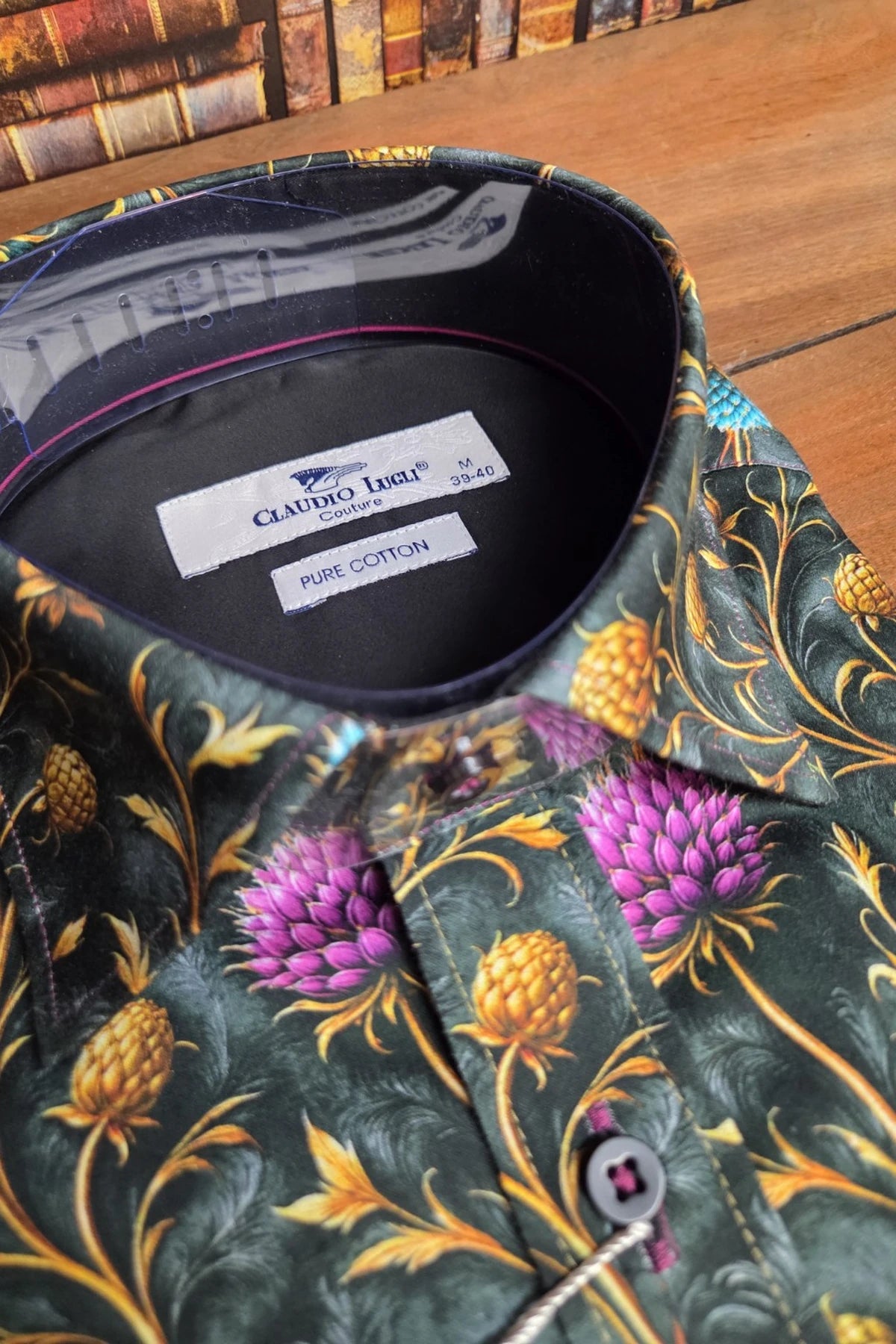 Claudio Lugli Highland Thistles Print Men's Shirt