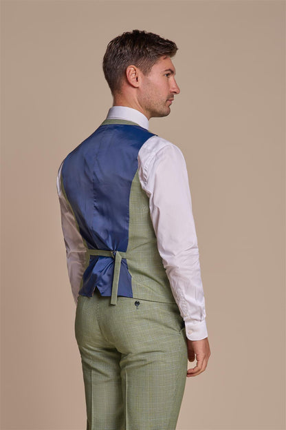 CARIDI SAGE CHECK WAISTCOAT