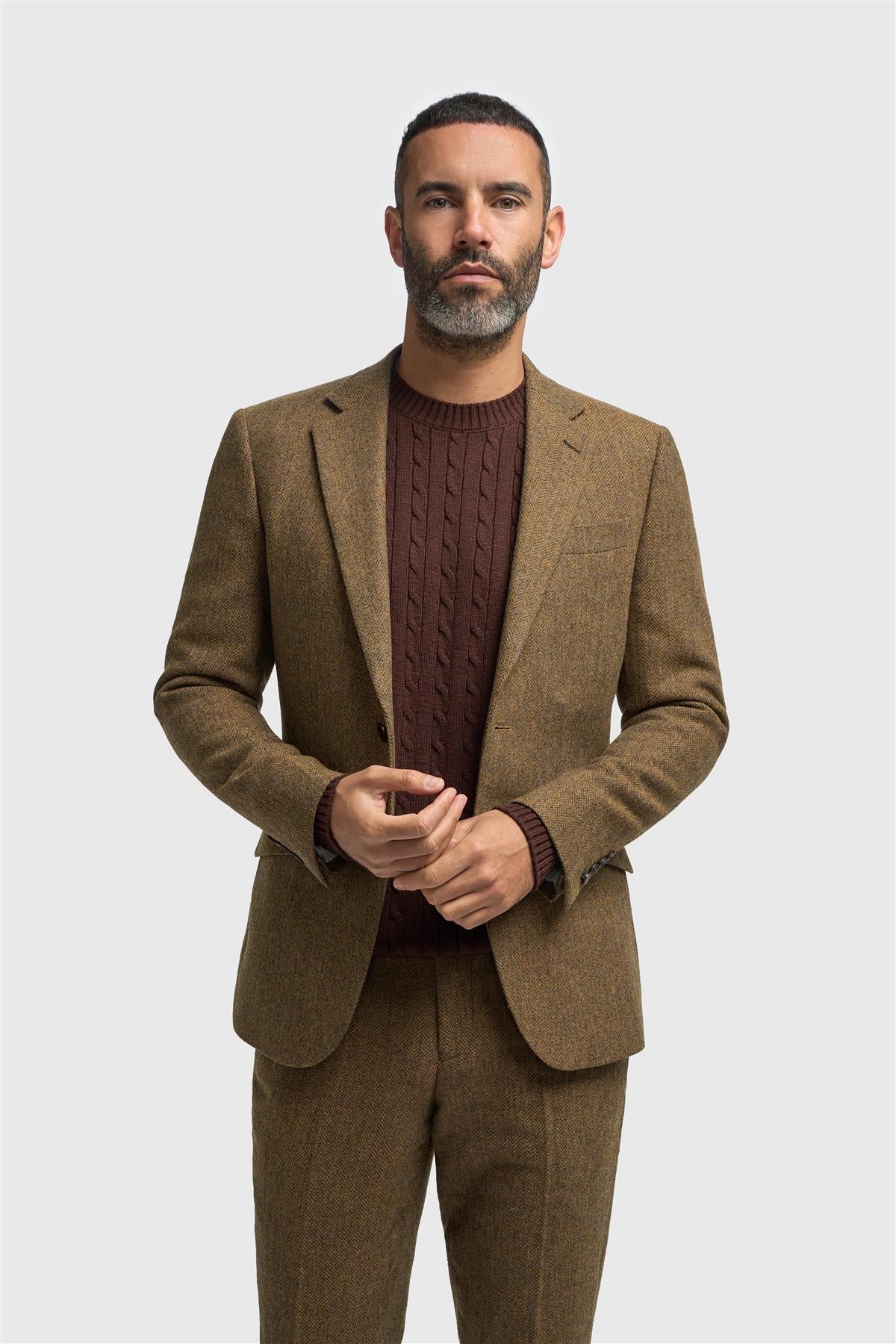 Cavani Thomas Brown Tweed Blazer