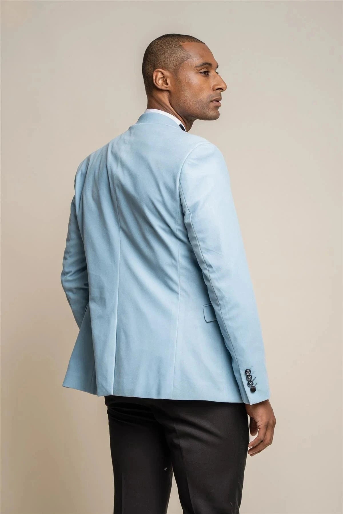 CAVANI ROSA SKY BLUE VELVET BLAZER