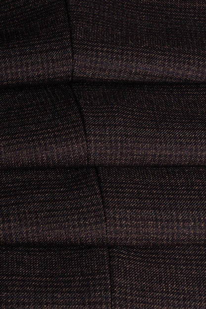 CARIDI BROWN CHECK SLIM FIT TROUSERS