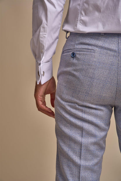 CARIDI SKY CHECK SLIM FIT TROUSERS