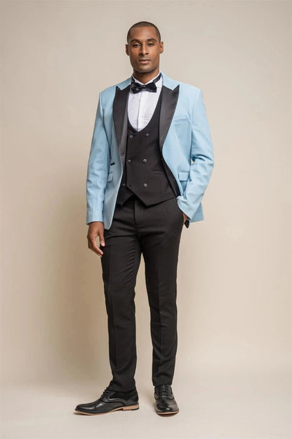 CAVANI ROSA SKY BLUE VELVET BLAZER