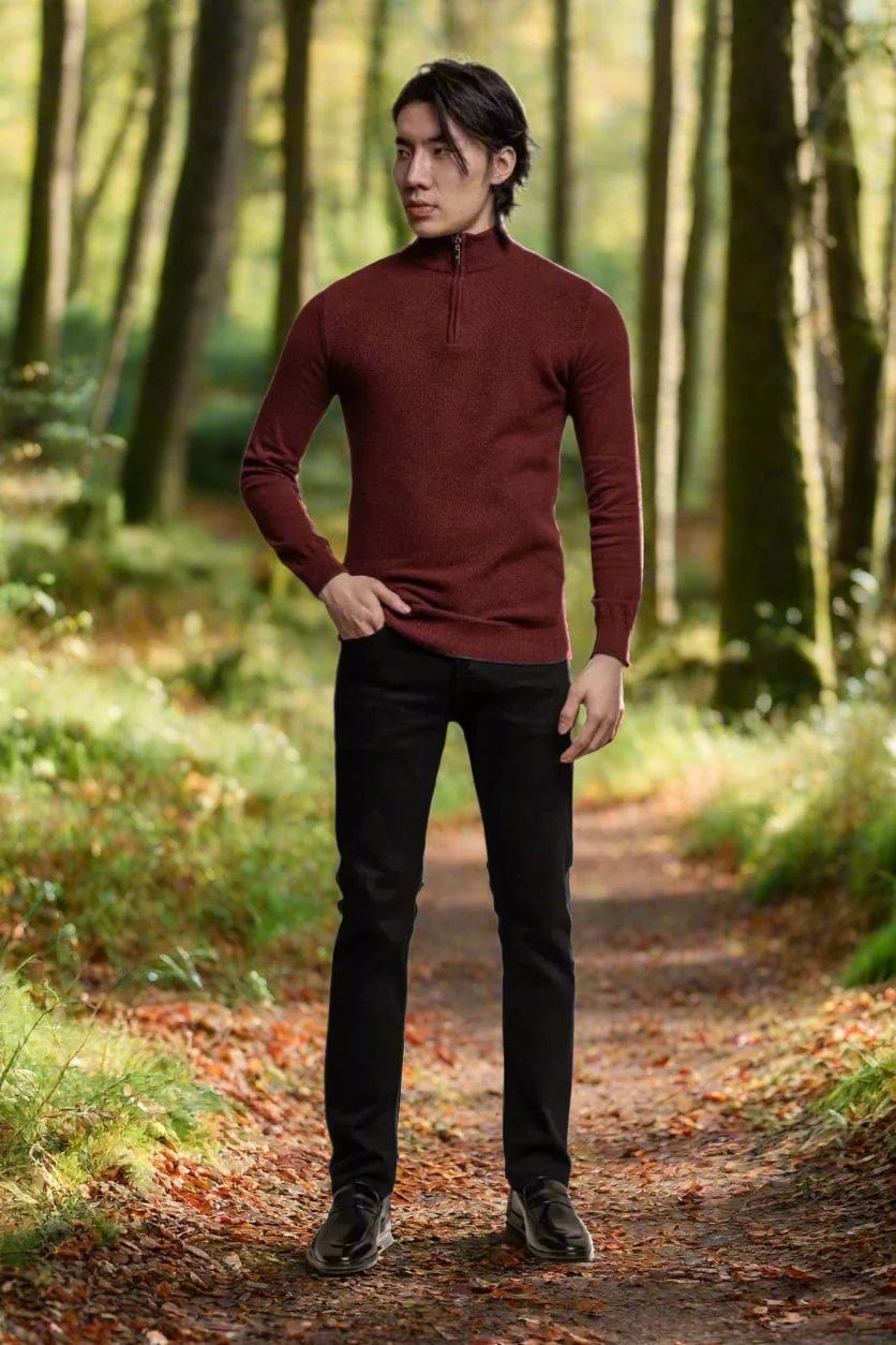 KYLE WINE HALF ZIP KNIT