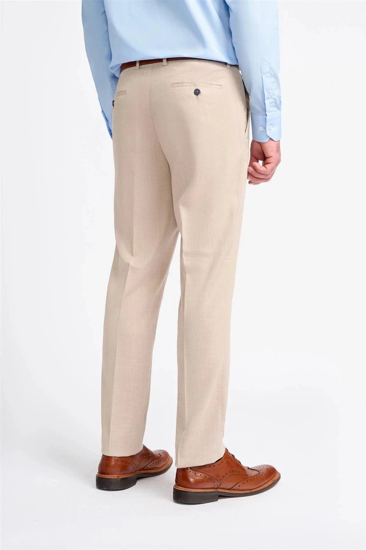 Cavani Miami Beige Tailored Fit Trousers