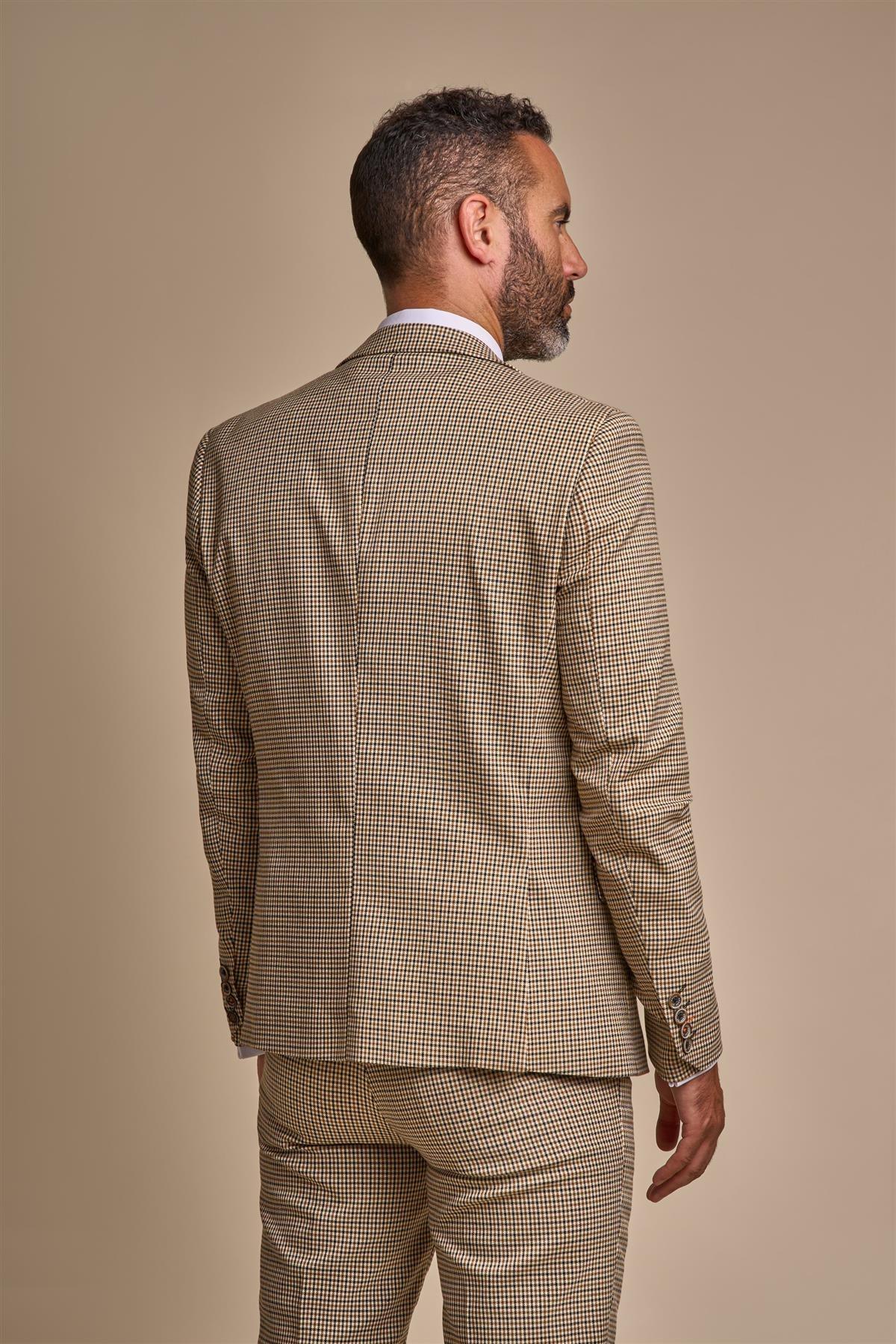 ELWOOD TAN HOUNDSTOOTH BLAZER