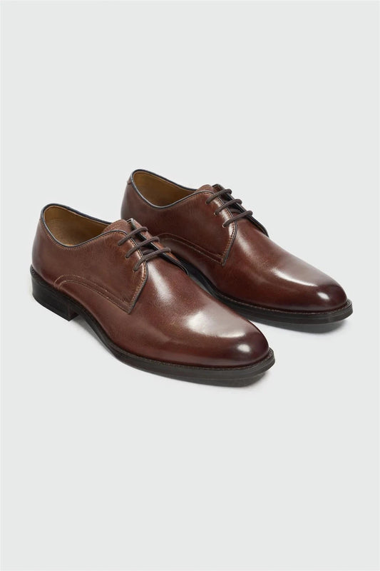 CAVANI TAYLOR BROWN LEATHER SHOES