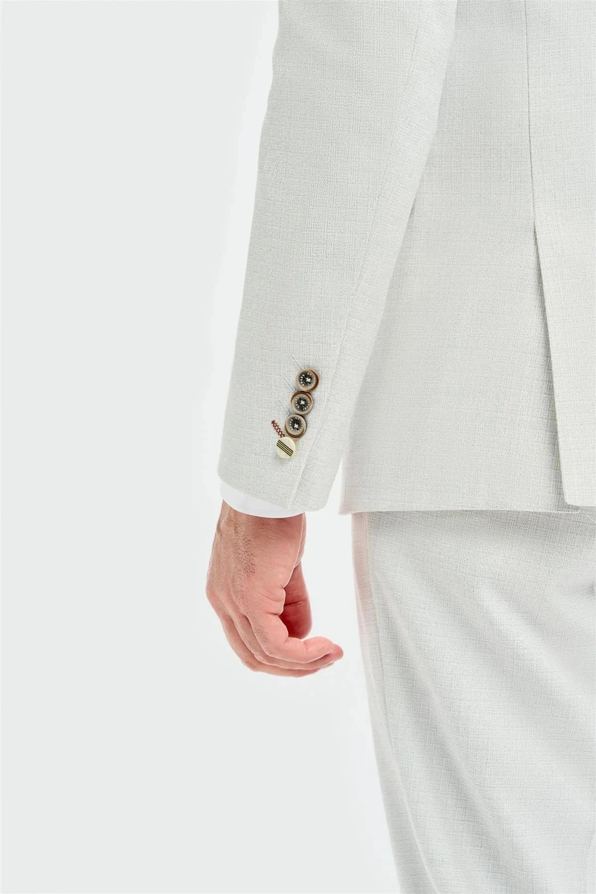 Cavani Tropaz Slate Blazer. Cuff details.