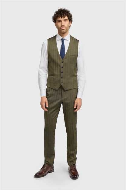 Cavani Damon Sage Tweed Waistcoat