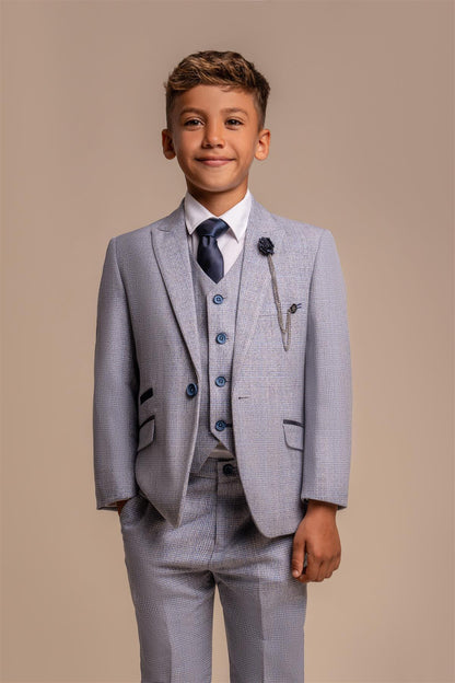 CARIDI BOYS SKY BLUE 3 PIECE SUIT