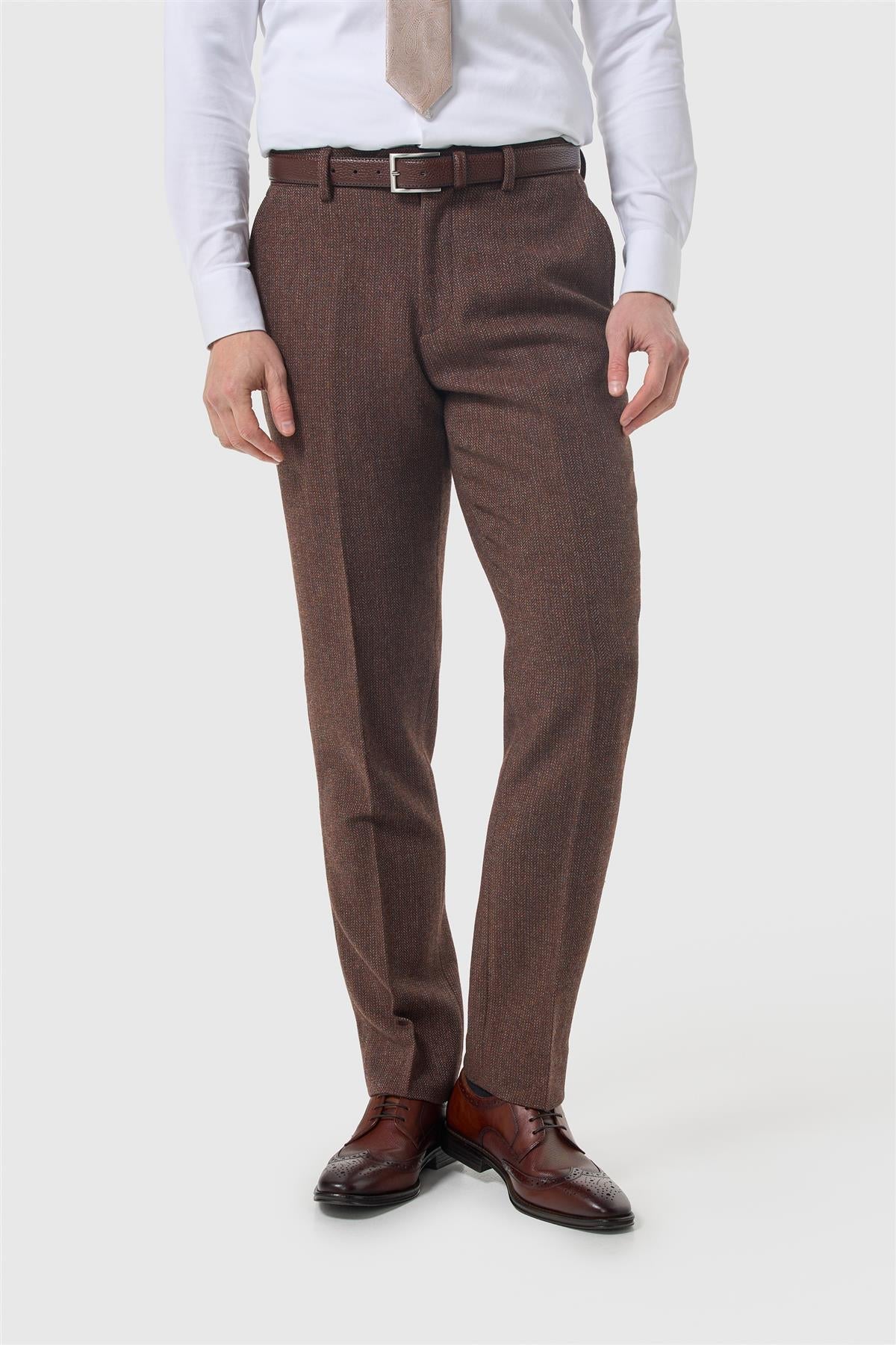 Cavani Thomas Dark Mahogany Tweed Three Piece Suit