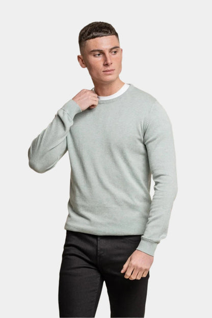 MERINO ALMOND GREEN CREW NECK KNIT