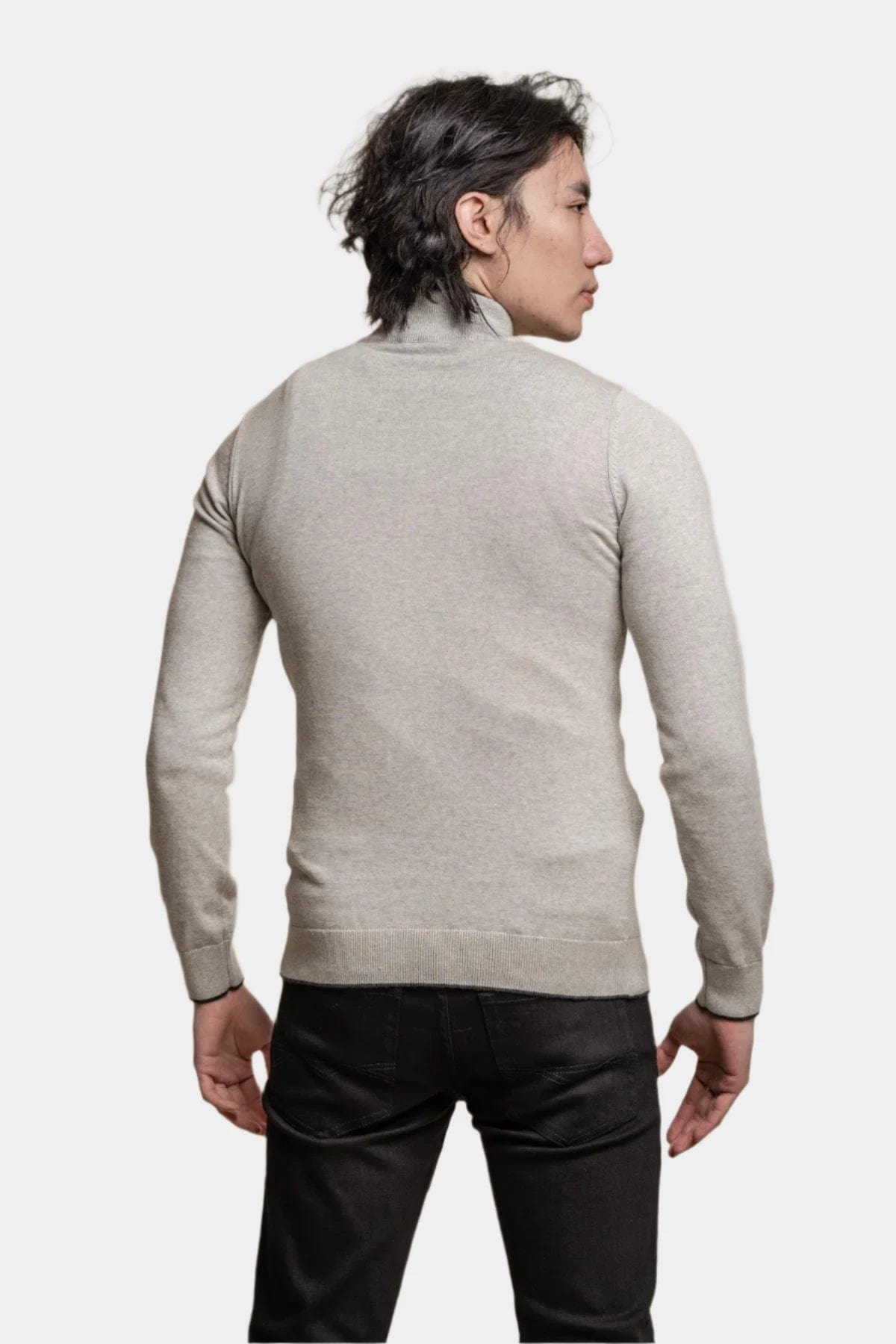 KYLE GREY HALF ZIP KNIT