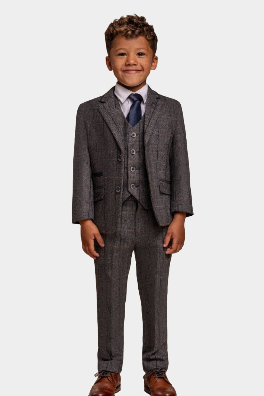 Cavani Boys Albert Grey Tweed 3 Piece Suit | Menz Suits