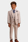 CARIDI BOYS BEIGE CHECK 3 PIECE SUIT