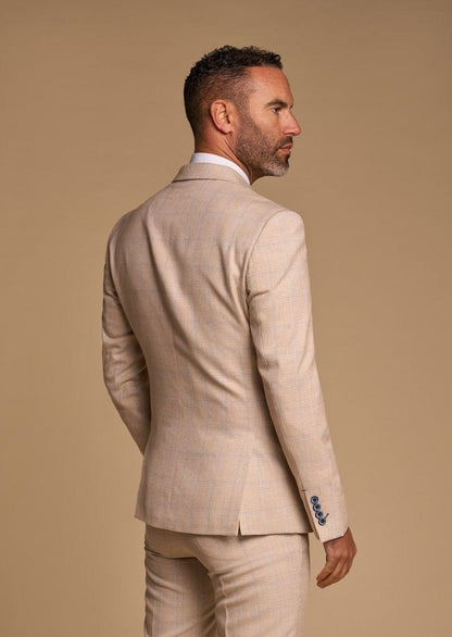 CARIDI BEIGE DOUBLE BREASTED 2-PIECE SUIT