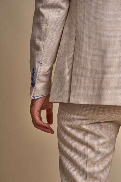 CARIDI BEIGE CHECK BLAZER