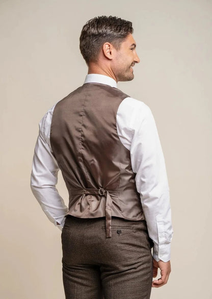 CARIDI BROWN SUIT WITH LENNOX WAISTCOAT
