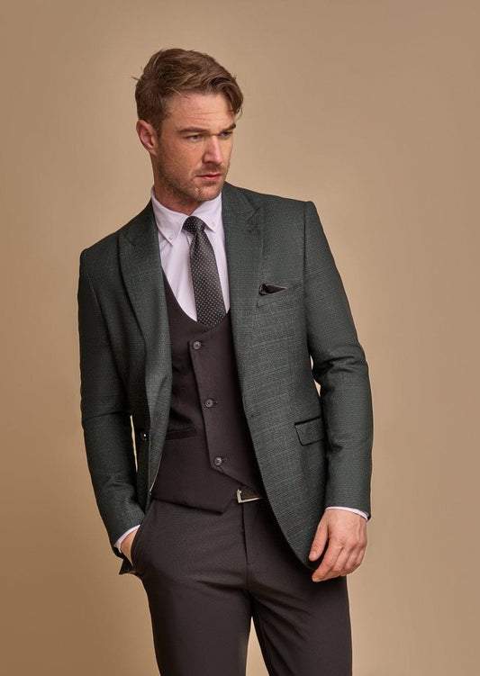 CARIDI OLIVE WITH MARCO WAISTCOAT & REED TROUSERS