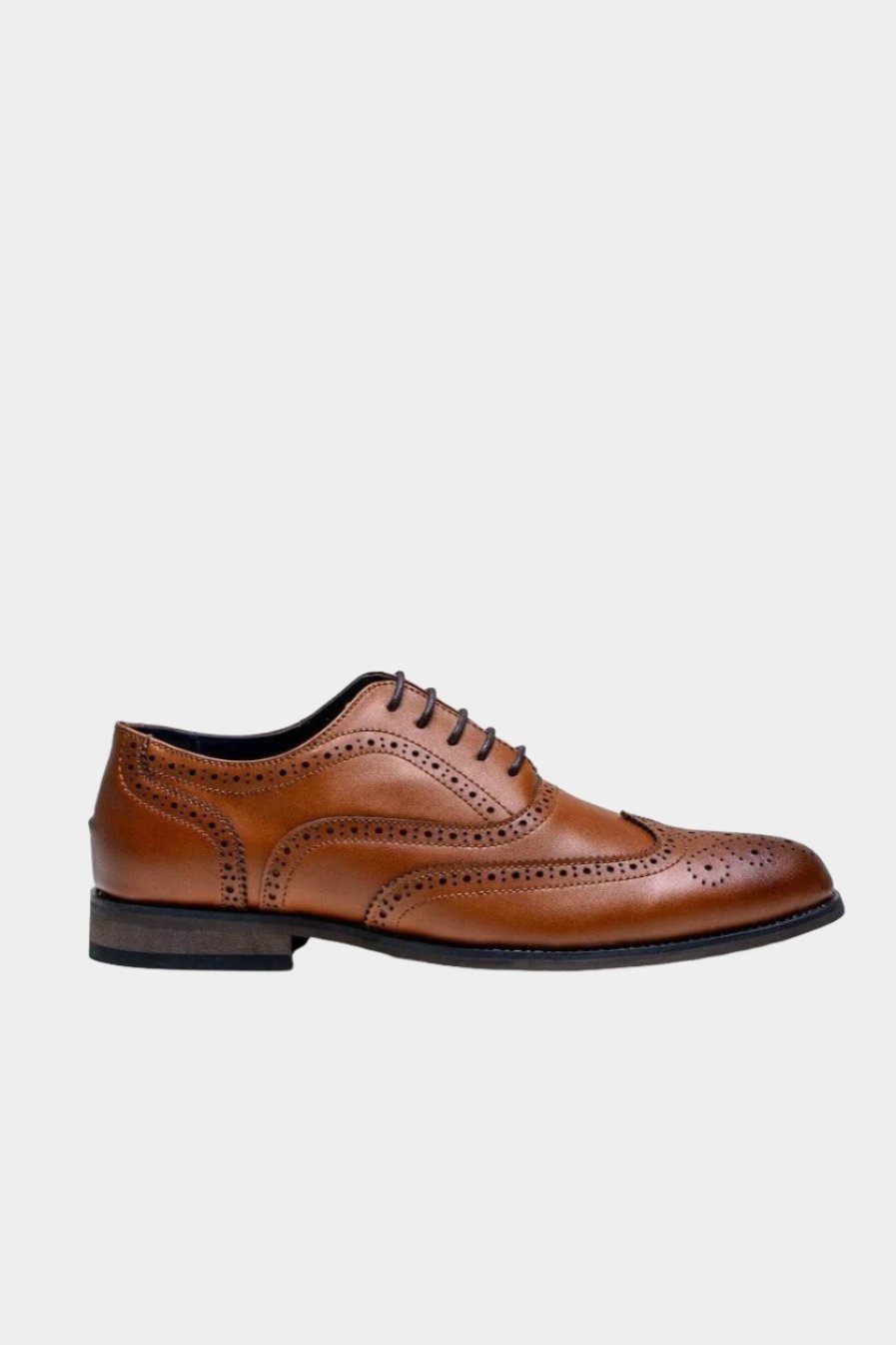 CLARK TAN LEATHER BROGUE SHOES