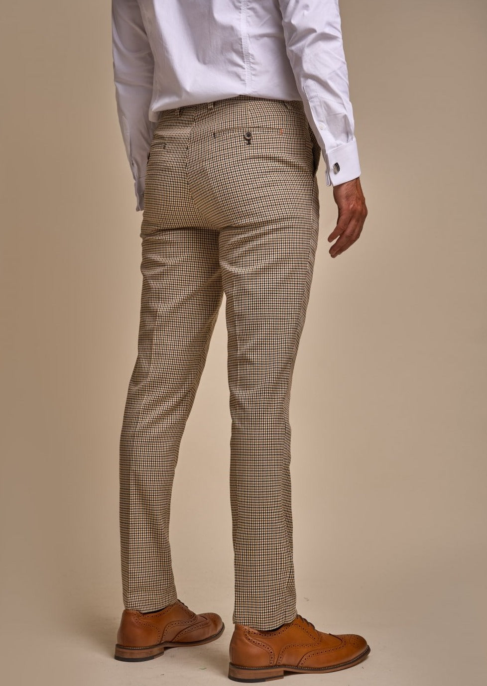 ELWOOD TAN HOUNDS-TOOTH 3-PIECE SUIT