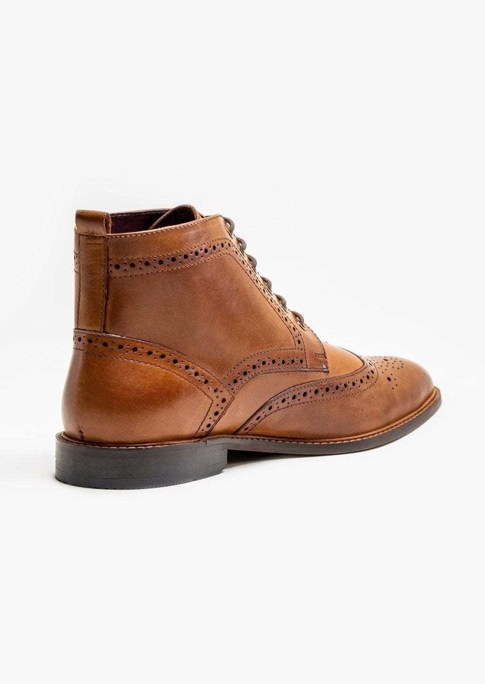 HOLMES TAN LEATHER LACE UP BOOTS