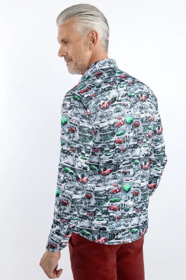 Claudio Lugli Italian Race Cars Print Men's Shirt