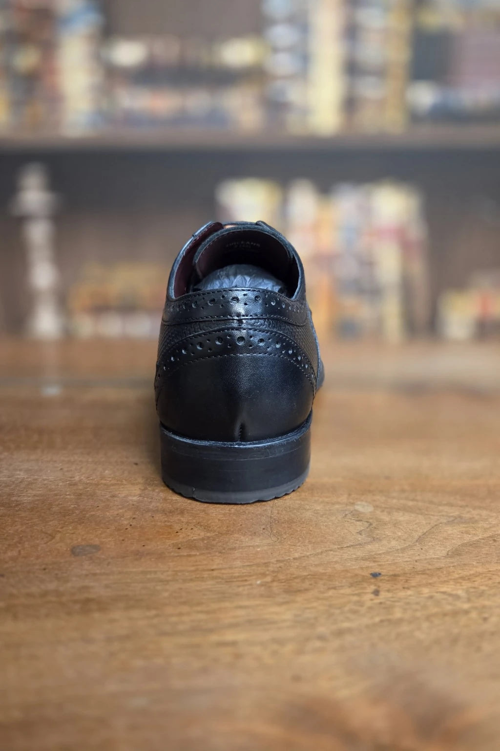 Cavani Orleans Black Leather Shoes