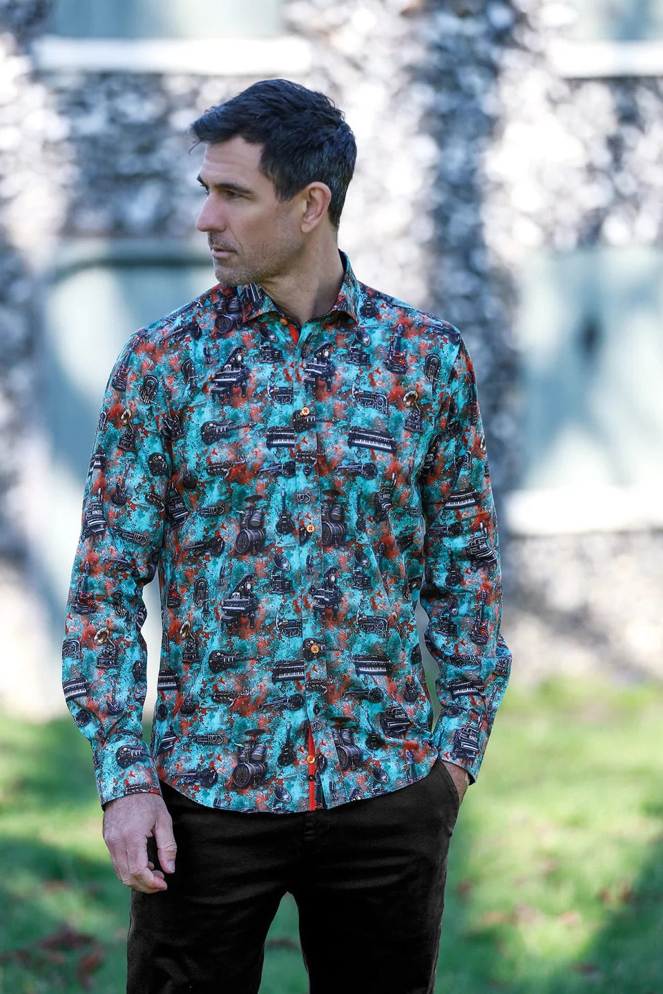 Claudio Lugli Steampunk Instrument Print Men's Shirt