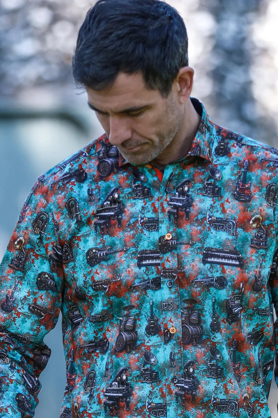 Claudio Lugli Steampunk Instrument Print Men's Shirt