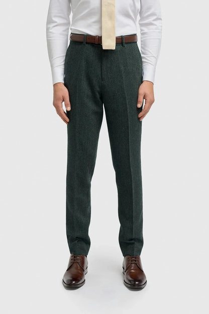 Cavani Thomas Lush Olive Tweed 3-Piece Suit