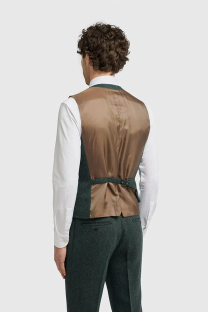 Cavani Thomas Lush Olive Tweed 3-Piece Suit