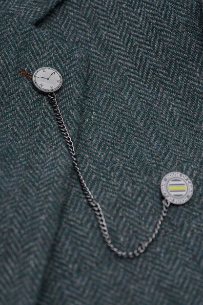 Cavani Thomas Lush Olive Tweed 3-Piece Suit