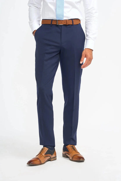 Cavani James Navy Super 130s Wool 3-Piece Suit
